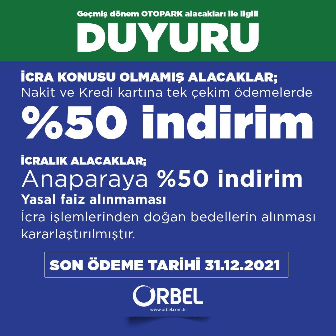 ORBEL’DEN GEÇMİŞ DÖNEM OTOPARK