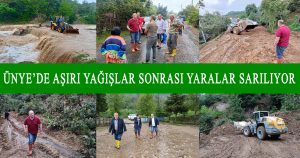 ÜNYE’DE AŞIRI YAĞIŞLAR SONRASI YARALAR SARILIYOR