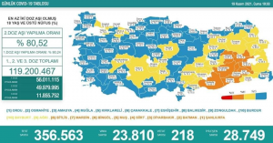 19 KASIM 2021 KORANAVİRÜS TABLOSU