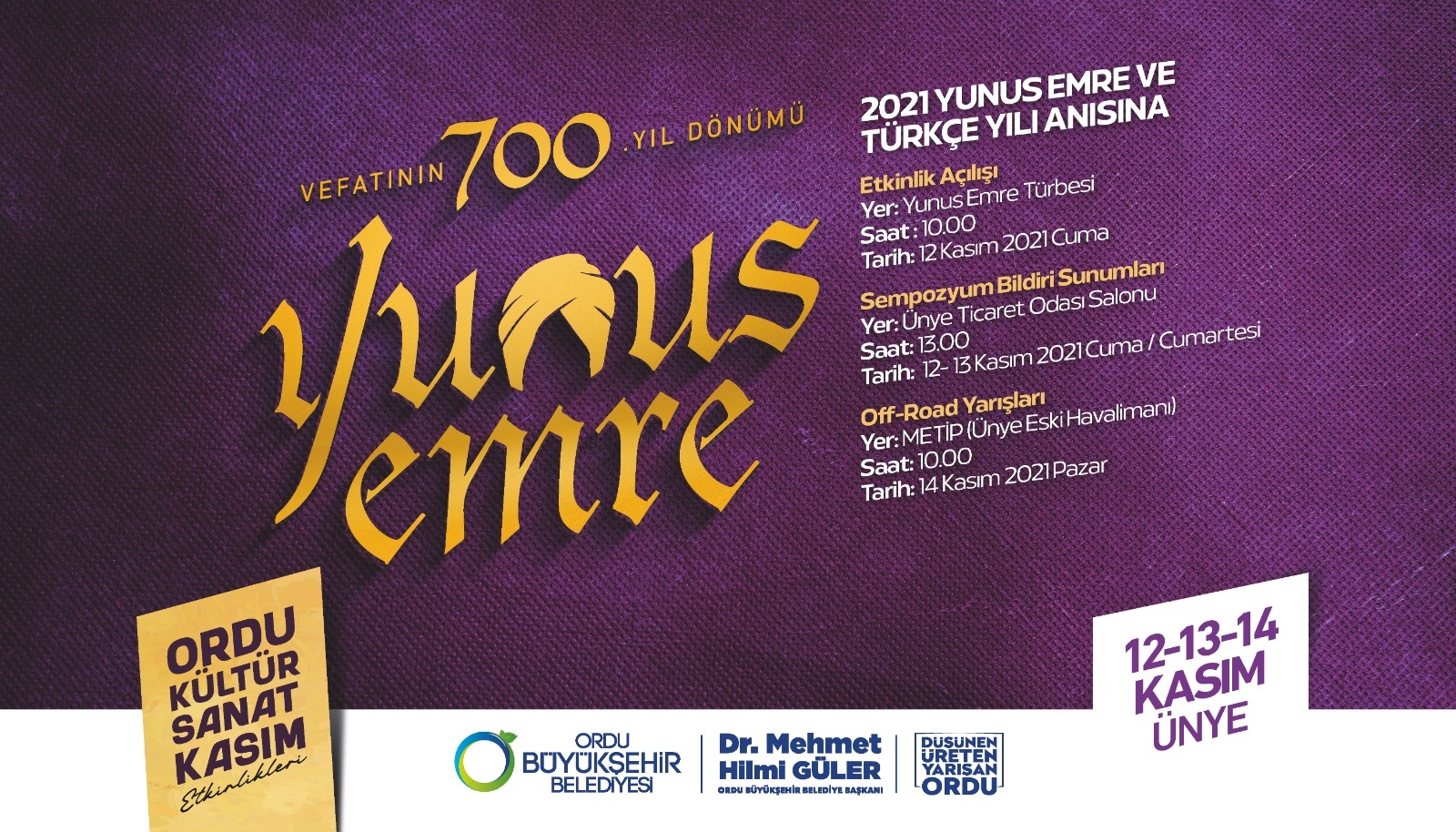 ORDU’DA “YUNUS EMRE VE TÜRKÇE YILI” ETKİNLİKLERİ “YUNUS EMRE VE