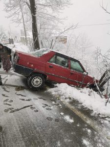 ORDU’DA KAR YAĞIŞI   KAZAYA  NEDEN OLDU