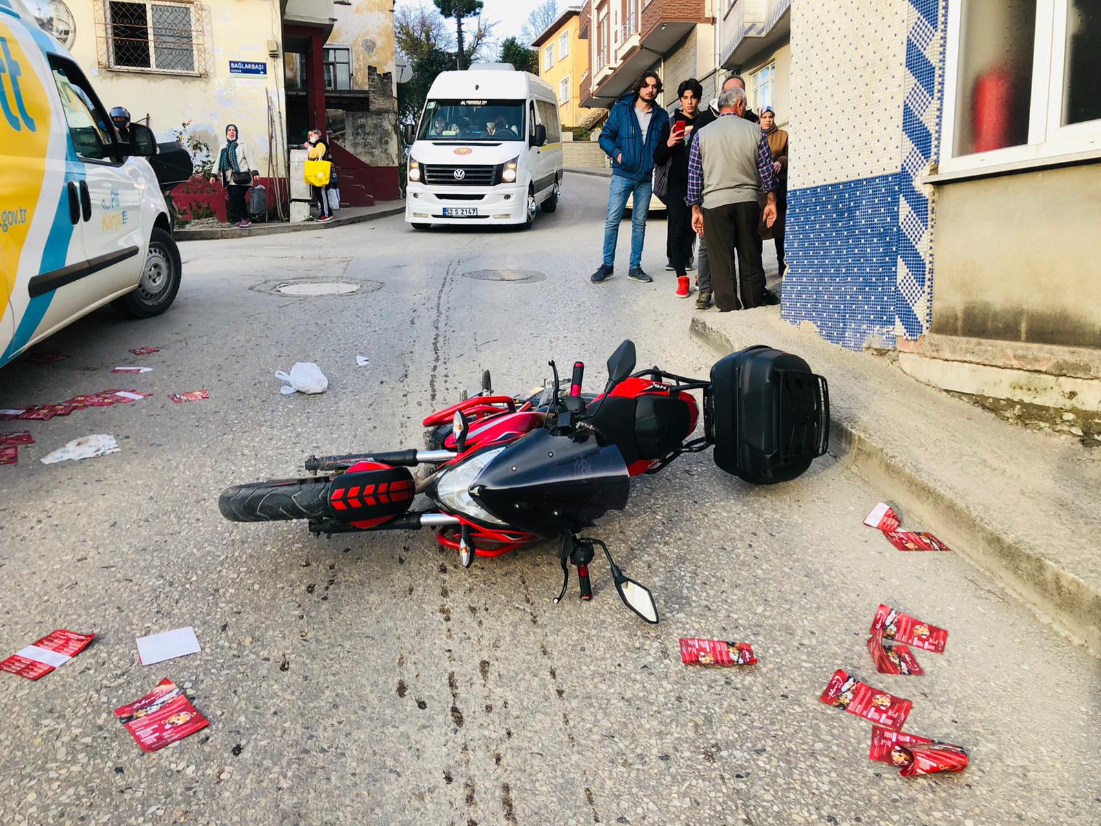 Ordu'nun Ünye İlçesinde motorkurye