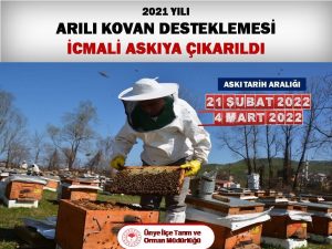 ÜNYE’DE ARILI KOVAN DESTEKLEMELERİ ASKIYA ÇIKTI