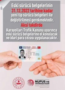 Eski Tip Sürücü Belgelerinin Kullanımı, 31 Aralık 2022 Tarihinde Sona Erecek