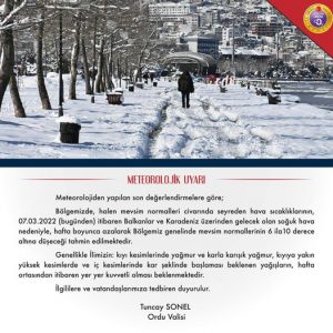 METEOROLOJİ’DEN UYARI