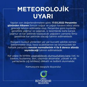 METEOROLOJİK UYARI