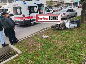 MOTOSİKLET SÜRÜCÜSÜ ARACA ARKADAN ÇARPTI