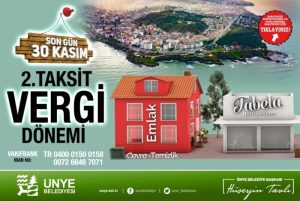 EMLAK VE ÇEVRE TEMİZLİK VERGİSİ’NDE SON GÜN 30 KASIM…